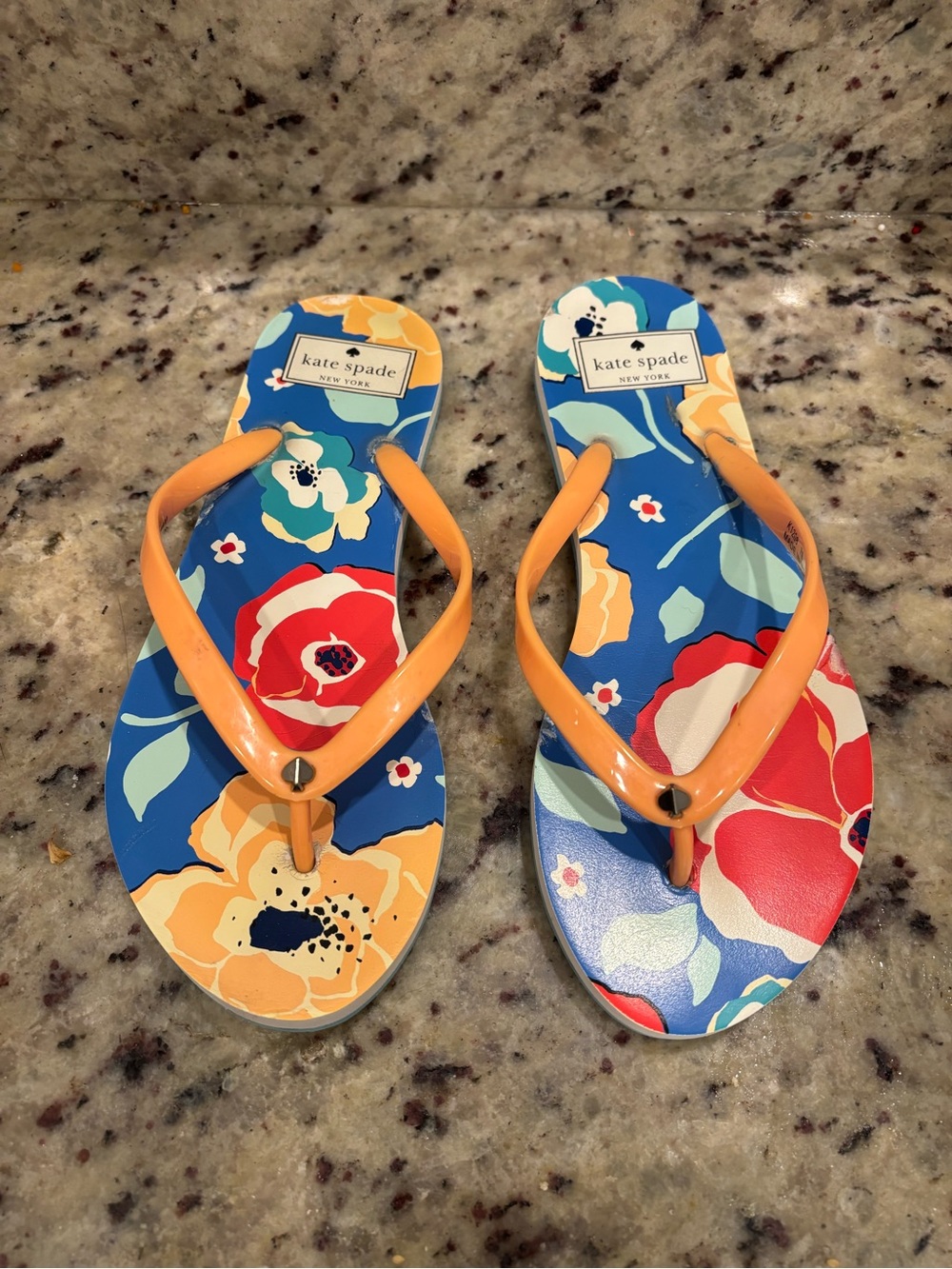 Kate Spade Floral Flip Flops size 7